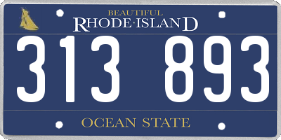 RI license plate 313893