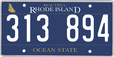 RI license plate 313894