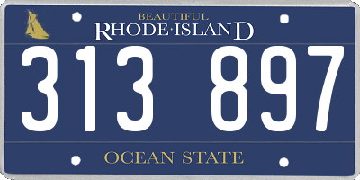 RI license plate 313897