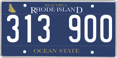 RI license plate 313900