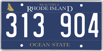 RI license plate 313904