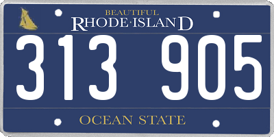 RI license plate 313905
