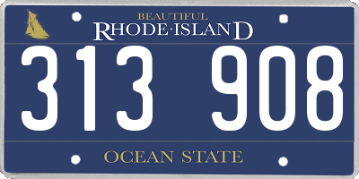 RI license plate 313908