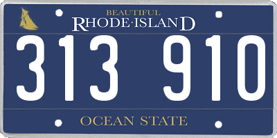RI license plate 313910