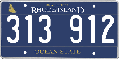 RI license plate 313912