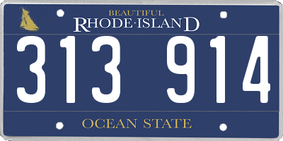 RI license plate 313914