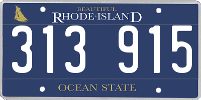 RI license plate 313915