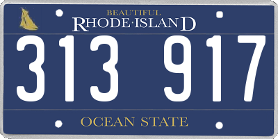 RI license plate 313917