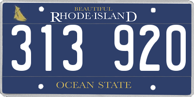 RI license plate 313920