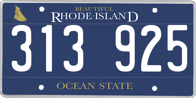 RI license plate 313925