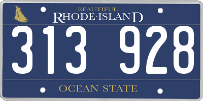 RI license plate 313928