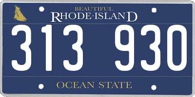RI license plate 313930