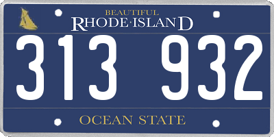 RI license plate 313932