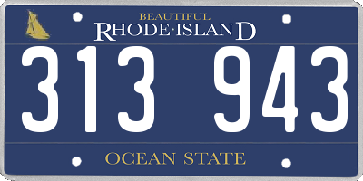 RI license plate 313943