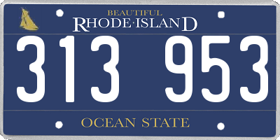 RI license plate 313953