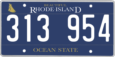 RI license plate 313954