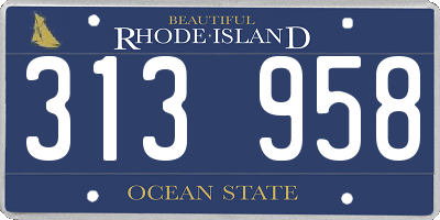 RI license plate 313958