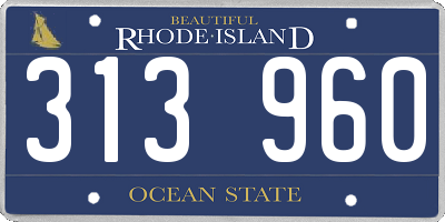 RI license plate 313960