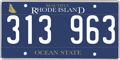 RI license plate 313963