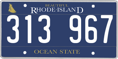 RI license plate 313967