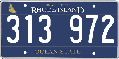 RI license plate 313972