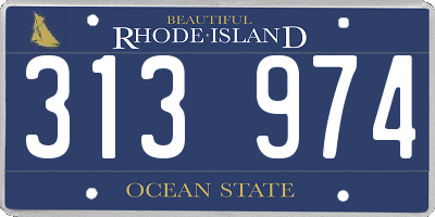 RI license plate 313974