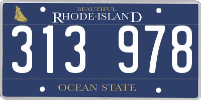 RI license plate 313978