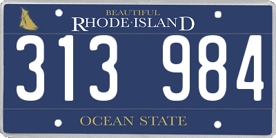 RI license plate 313984