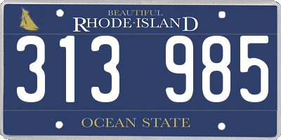 RI license plate 313985