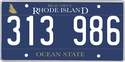 RI license plate 313986