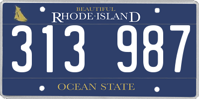 RI license plate 313987