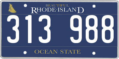 RI license plate 313988