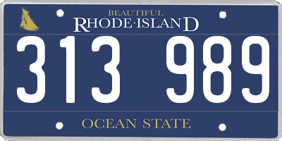 RI license plate 313989