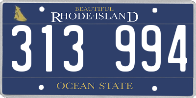 RI license plate 313994