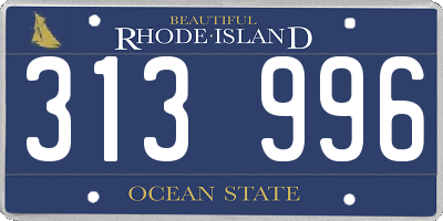 RI license plate 313996
