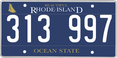 RI license plate 313997