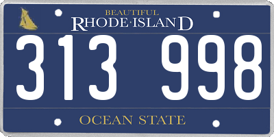 RI license plate 313998