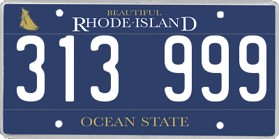 RI license plate 313999