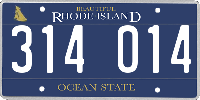 RI license plate 314014