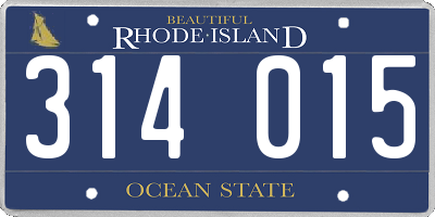 RI license plate 314015