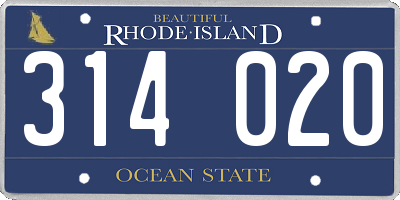RI license plate 314020