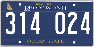 RI license plate 314024