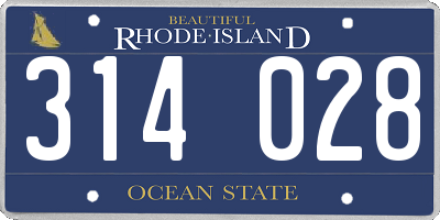RI license plate 314028