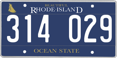 RI license plate 314029