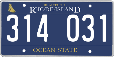 RI license plate 314031