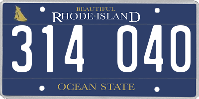 RI license plate 314040