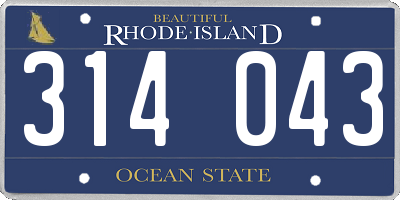 RI license plate 314043