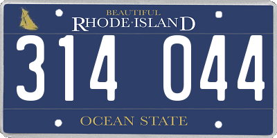 RI license plate 314044