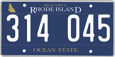 RI license plate 314045
