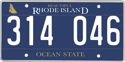 RI license plate 314046